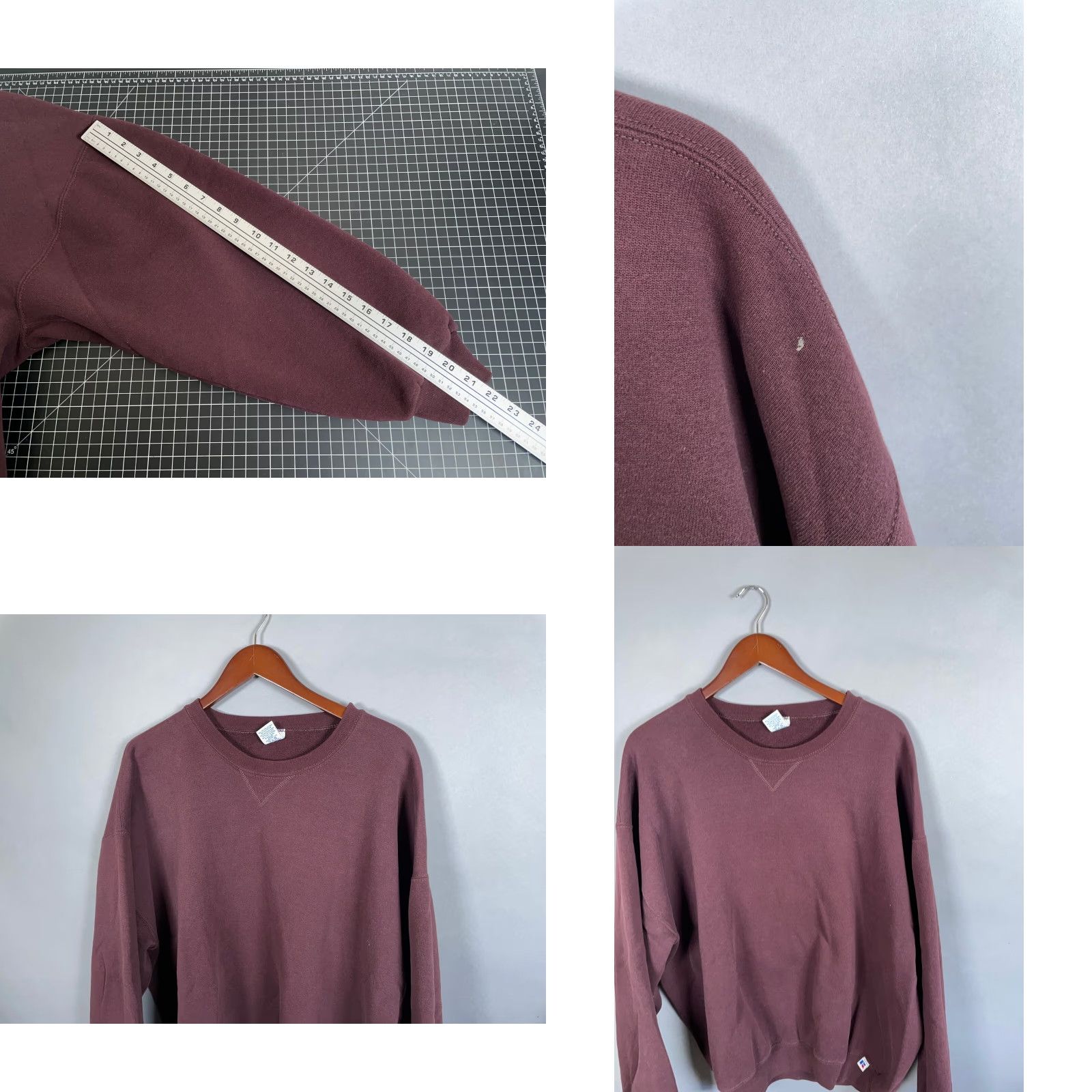 Russell Athletic VINTAGE Russell Athletic Sweatshirt Shirt Adult 2XL Dark Red Solid Crewneck 90s Retro Mens Size US XXL / EU 58 / 5 - 8 Thumbnail