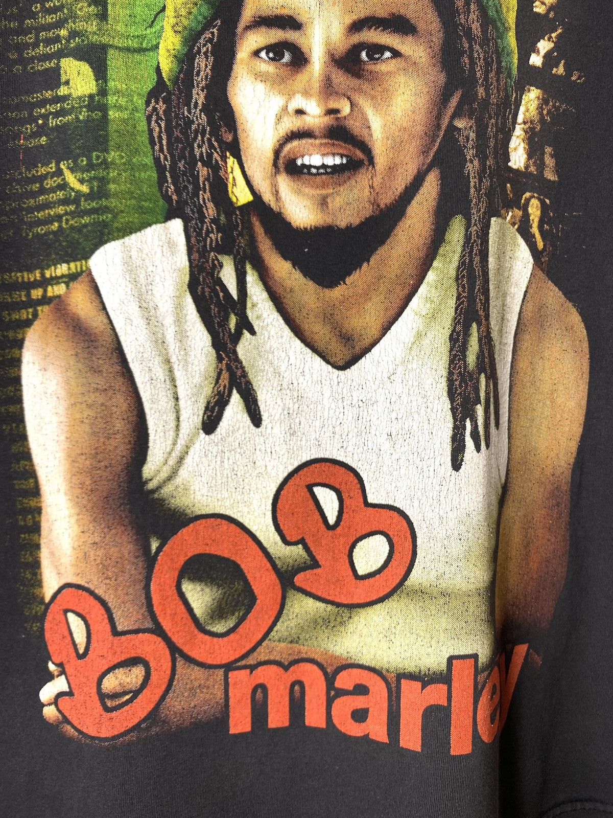 Bob Marley Rare! Vintage 1990’s Bob Marley Big Print Faded T Shirt Size US M / EU 48-50 / 2 - 7 Thumbnail