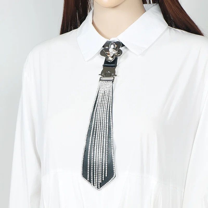 Japanese Brand × Leather Tassel Rhinestone Leather Tie Size ONE SIZE - 2 Thumbnail