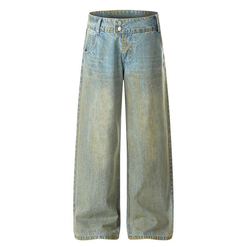 Vintage American-style washed gradient tie-dye jeans for men Size US 32 / EU 48 - 1 Thumbnail