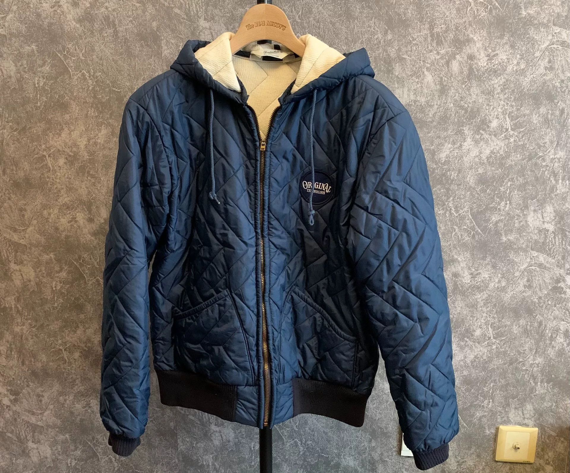 Japanese Brand navy quilted hooded jacket with fleece lining Size US S / EU 44-46 / 1 - 1 Thumbnail