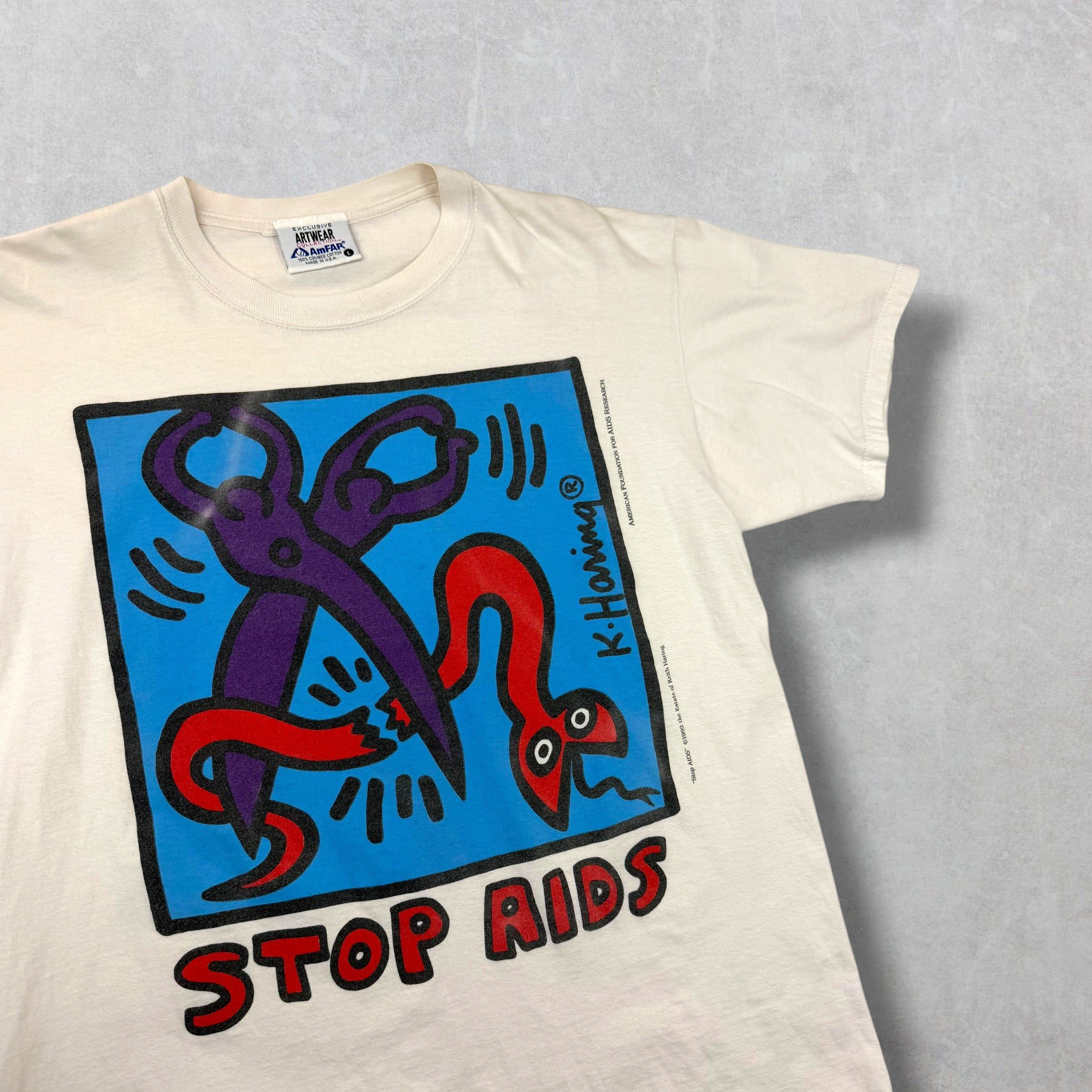 Keith Haring Vintage '92 Keith Haring 'STOP AIDS' Tee L Size US L / EU 52-54 / 3 - 2 Thumbnail