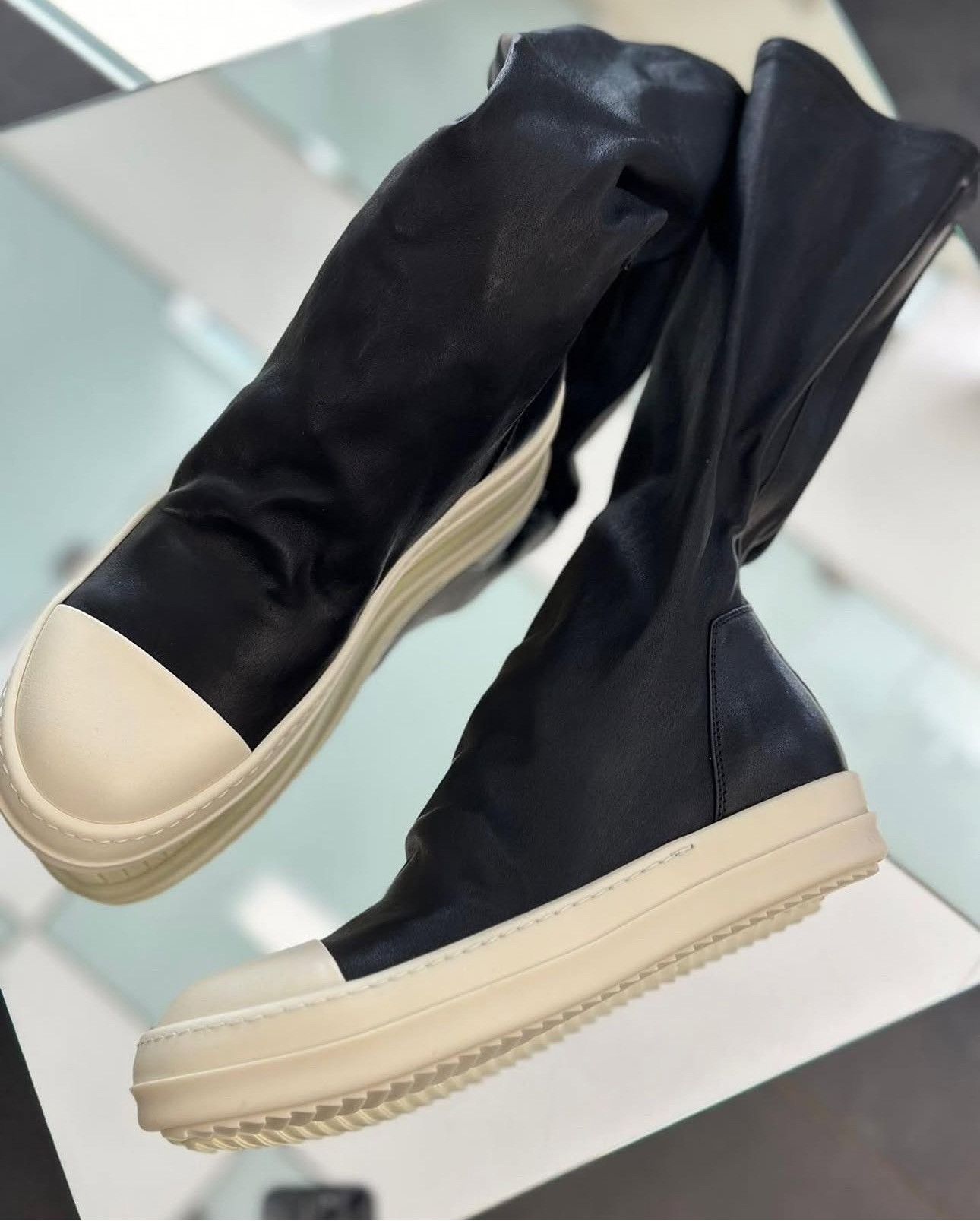 2015 Rick Owens Mainline Leather Sock Ramones Marked EU 41, fits US 9  garmenttrafficker.com