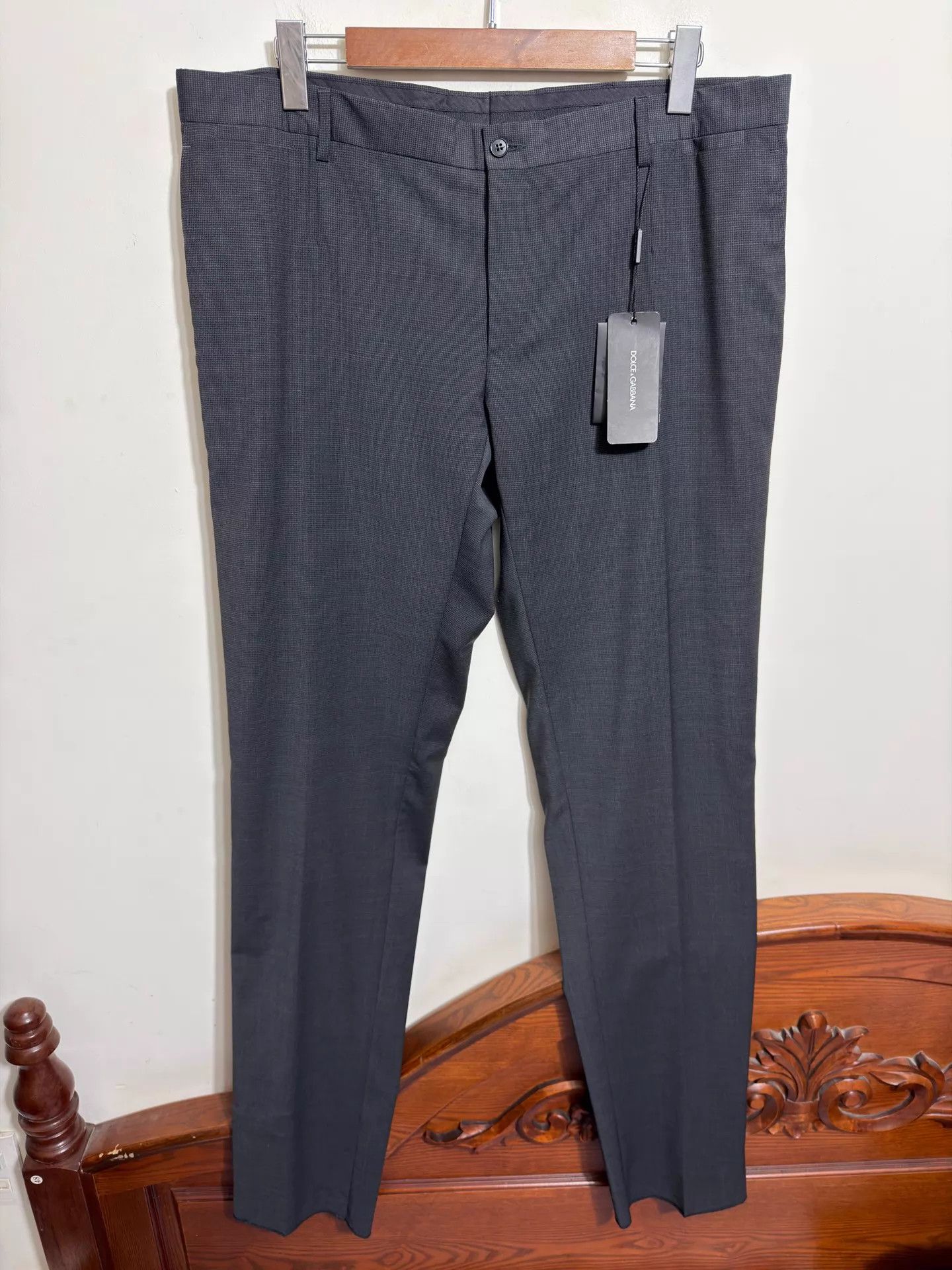 Dolce & Gabbana DG Slim Fit Checked Wool Trousers Size 54 Made in Italy New Size US 38 / EU 54 - 1 Thumbnail
