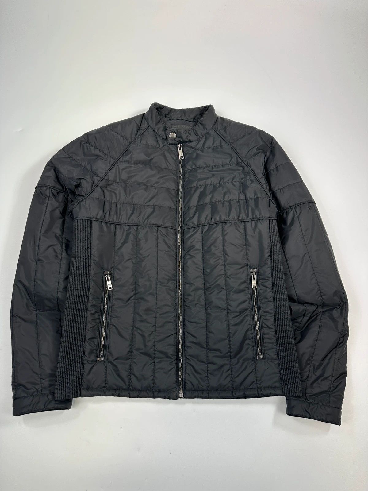 Prada Prada Milano Black Padded Quilted Nylon Jacket Ribbed Side Size US M / EU 48-50 / 2 - 1 Thumbnail
