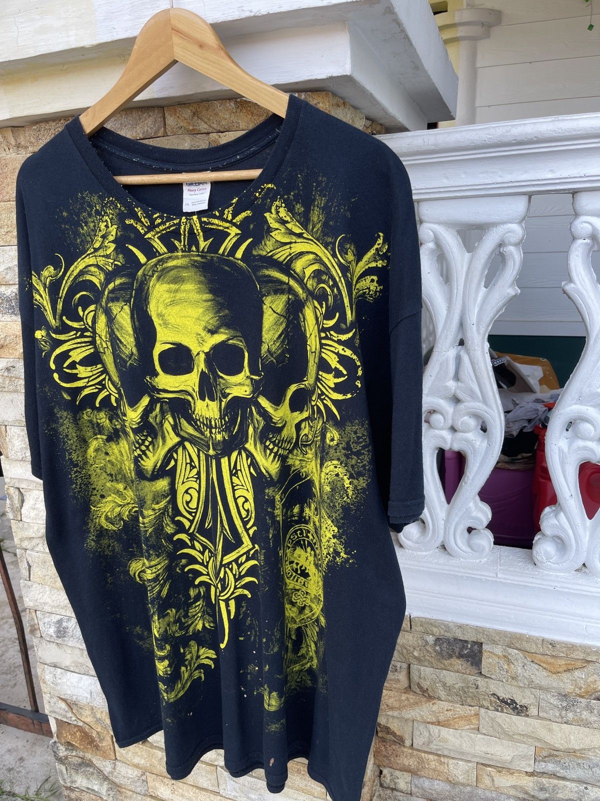 Affliction Last Drop🔥Rare🔥Vintage y2k Affliction Skulls ERD GRUNGE TEE Size US XXL / EU 58 / 5 - 3 Thumbnail