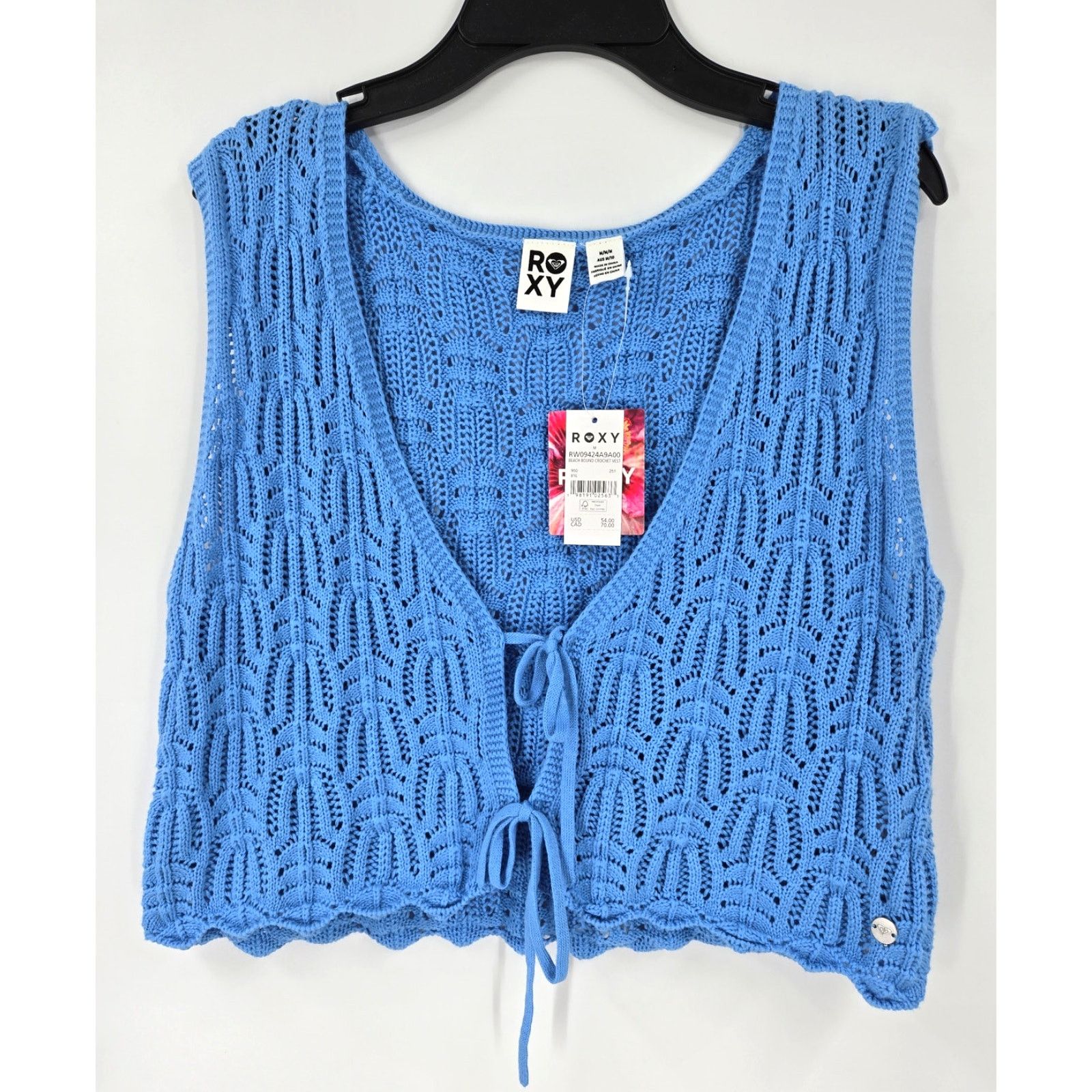 Other NWT Roxy Beach Bound Crochet Crop Sweater Vest Womens Medium Size M / US 6-8 / IT 42-44 - 3 Thumbnail
