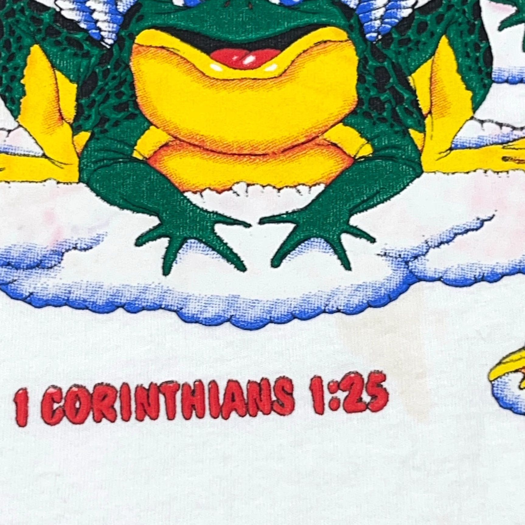 Fruit Of The Loom VINTAGE Fruit of the Loom T-Shirt Shirt Men L White Retro Funny Jesus Graphic Print 90s Hipster Religious Crown Womens Mens Boys Girls Size US L / EU 52-54 / 3 - 7 Thumbnail