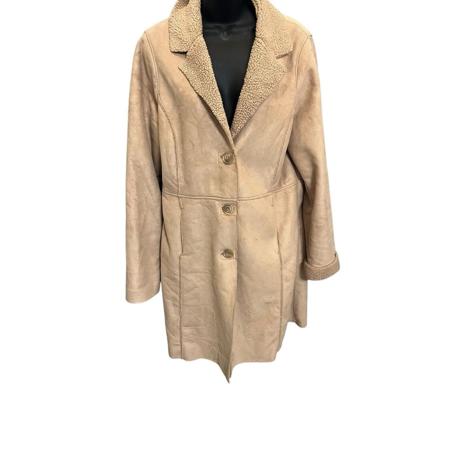Old Navy Old navy Faux swede Tan Jacket: large Size L / US 10 / IT 46 - 2 Thumbnail