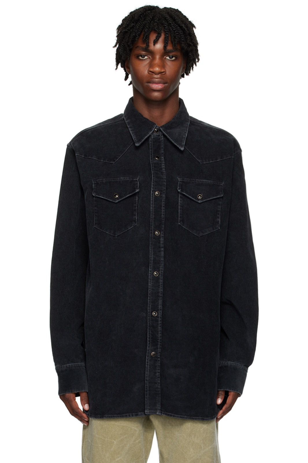 $395 ACNE STUDIOS Black Karty Shirt - EU 44