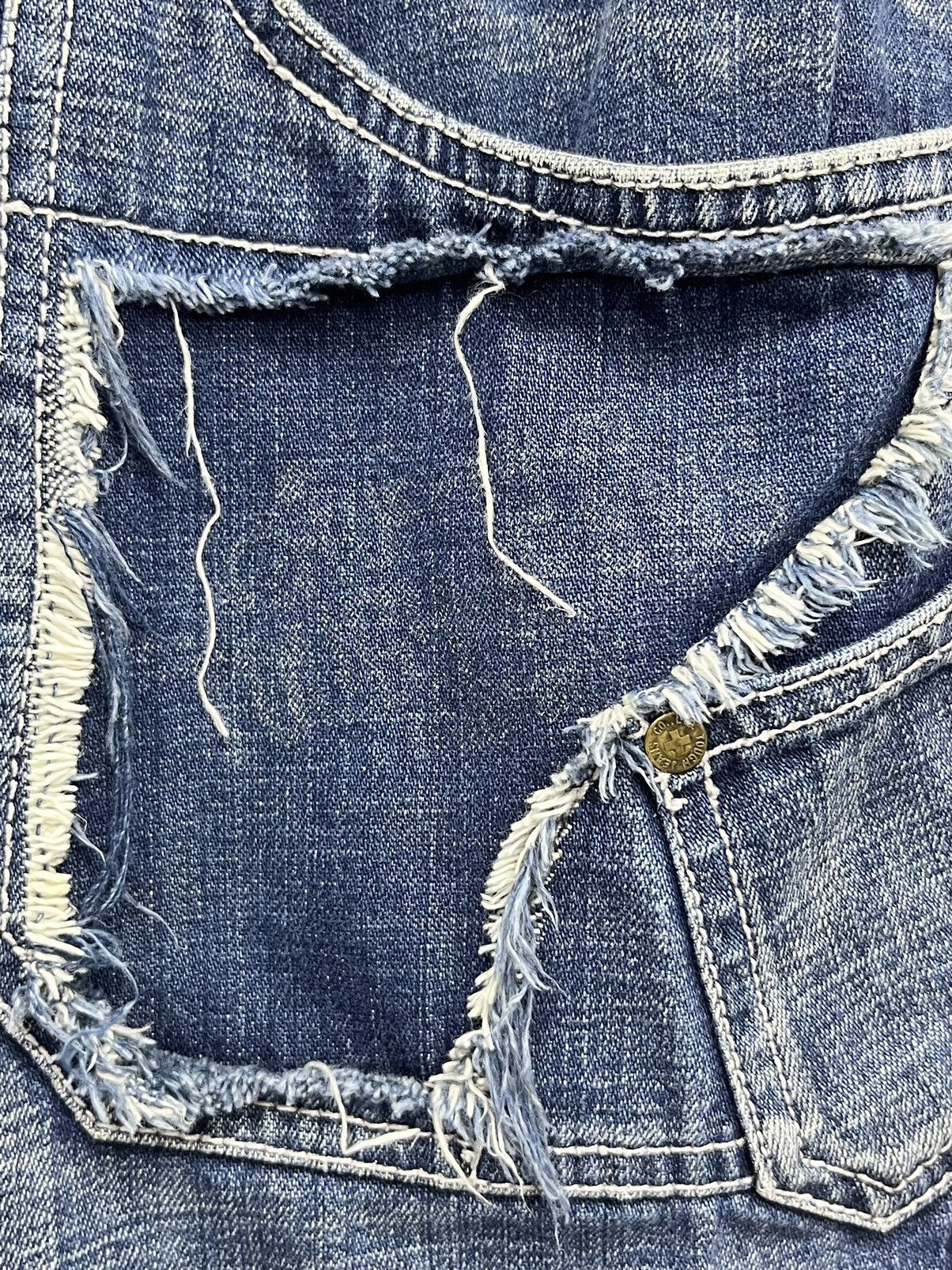 Jean FYE🔥TOUGH JEANSMITH Designer Distressed Bartack Denim Pants Size US 34 / EU 50 - 12 Thumbnail