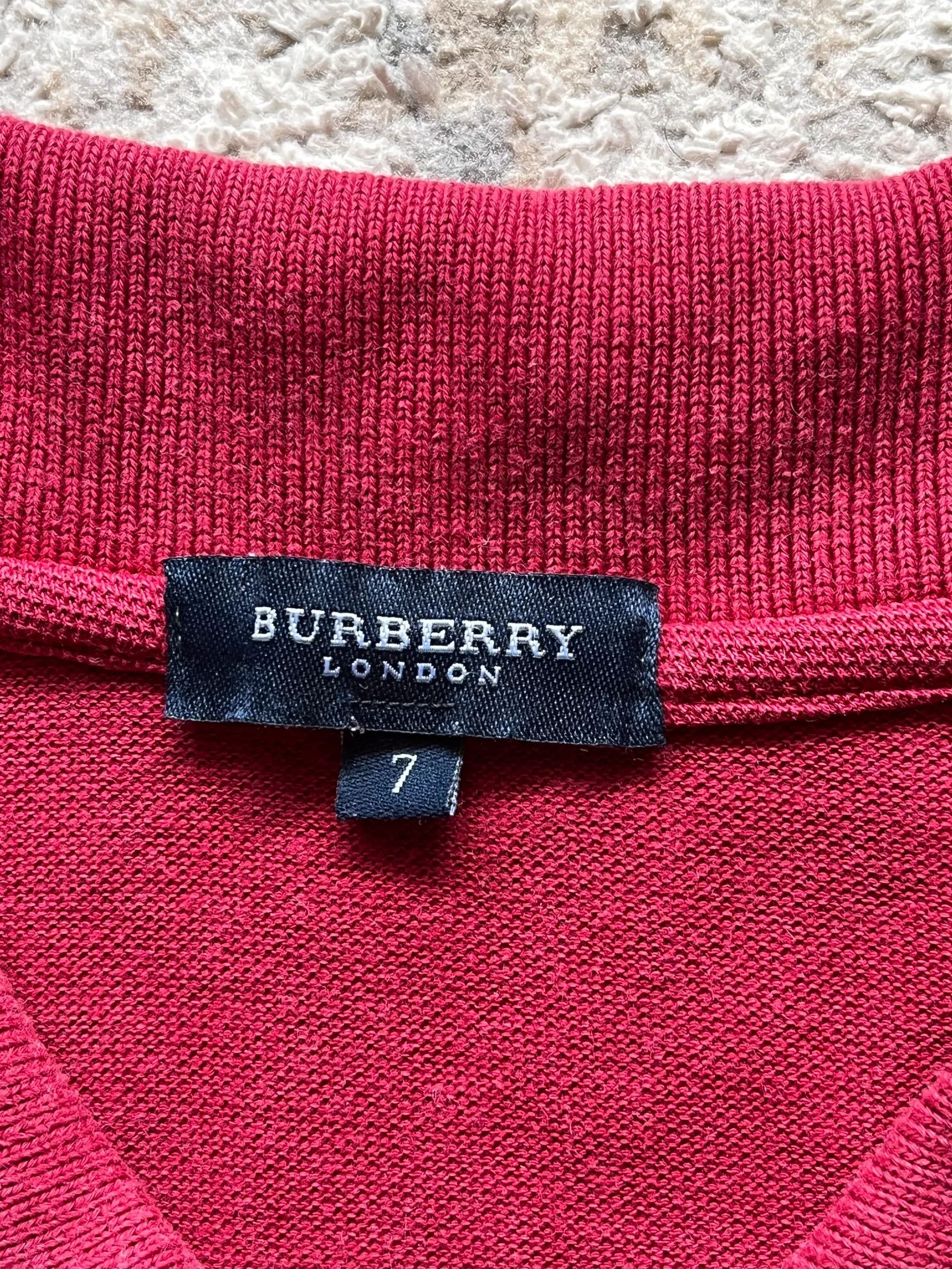 Burberry Burberry London Vintage 2000s Y2K Polo Shirt Burgundy Size US XL / EU 56 / 4 - 6 Thumbnail