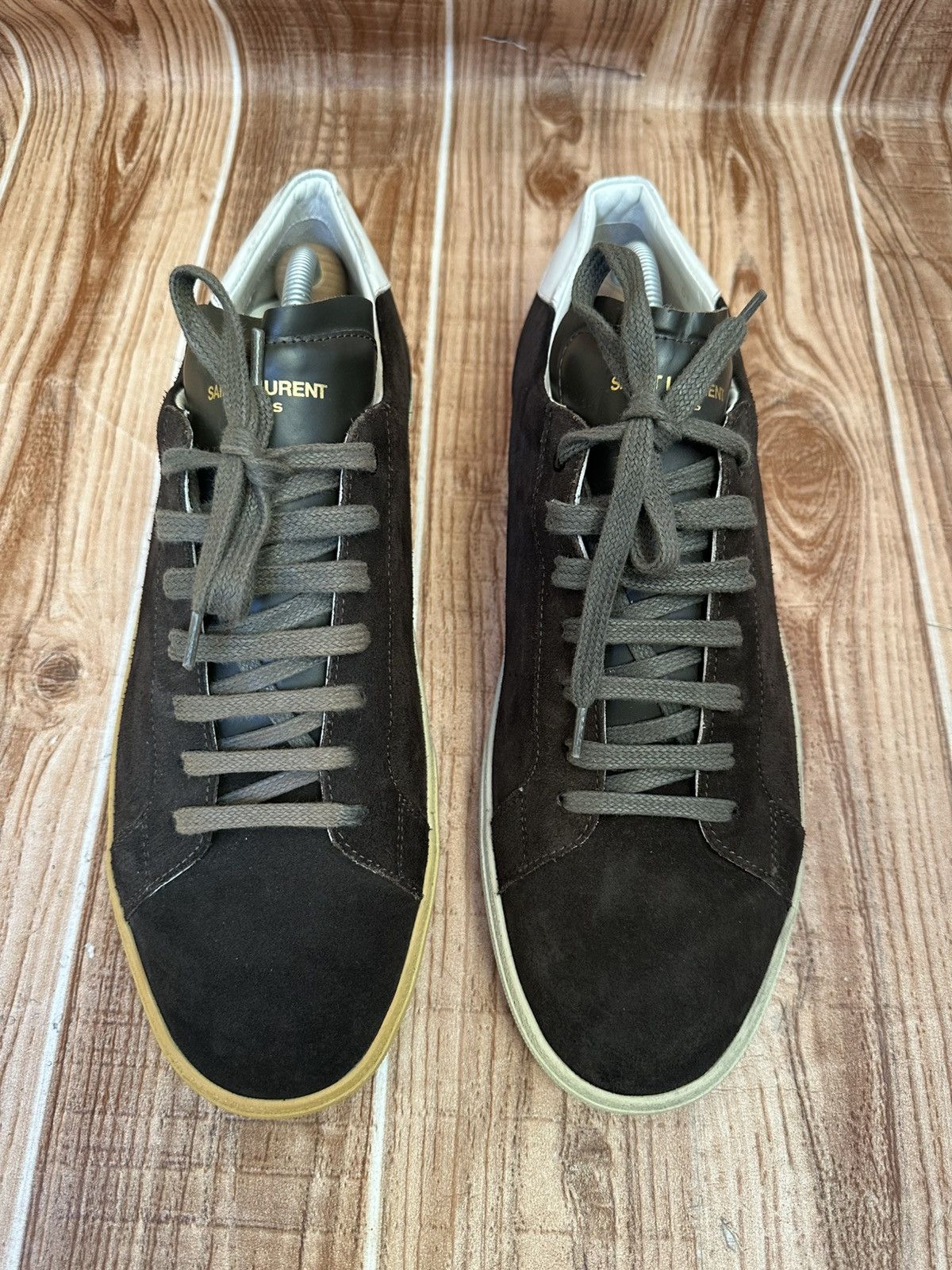 Saint Laurent Paris Saint Laurent HEDI SLI Court Classic Low-Top Suede Trainers Size US 12 / EU 45 - 3 Thumbnail