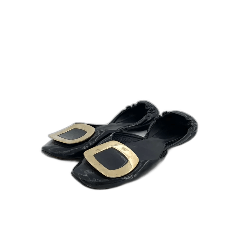 Roger Vivier Roger Vivier Black Flat Shoes with Buckle Size US 4 / IT 34 - 1 Thumbnail