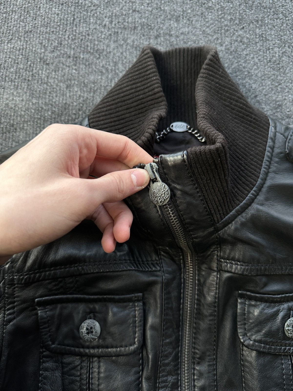 Leather 🚨 LEATHER WOMEN OPIUM MULTIPOCKET JACKET ZIP AVANT GARDE Size M / US 6-8 / IT 42-44 - 7 Thumbnail