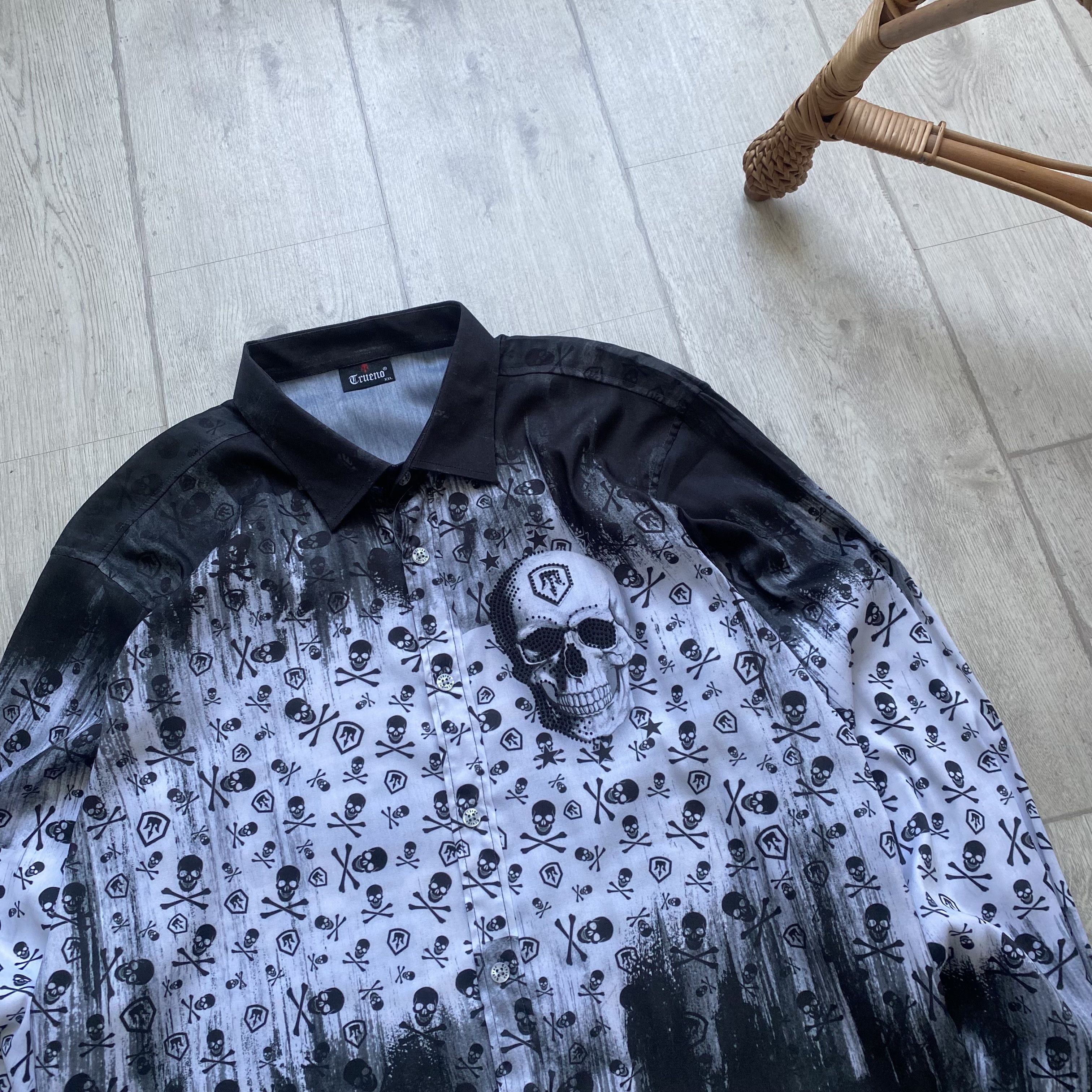 Affliction 💀Designer Phillip Plain style skull print shirt Y2K opium Size US L / EU 52-54 / 3 - 2 Thumbnail
