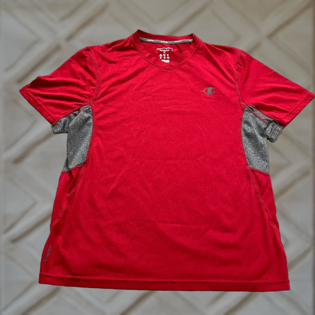 Champion Champion Vapor Shirt Mens Medium Red Powertrain Active Short Sleeve Casual Shirt Size US M / EU 48-50 / 2 - 1 Thumbnail