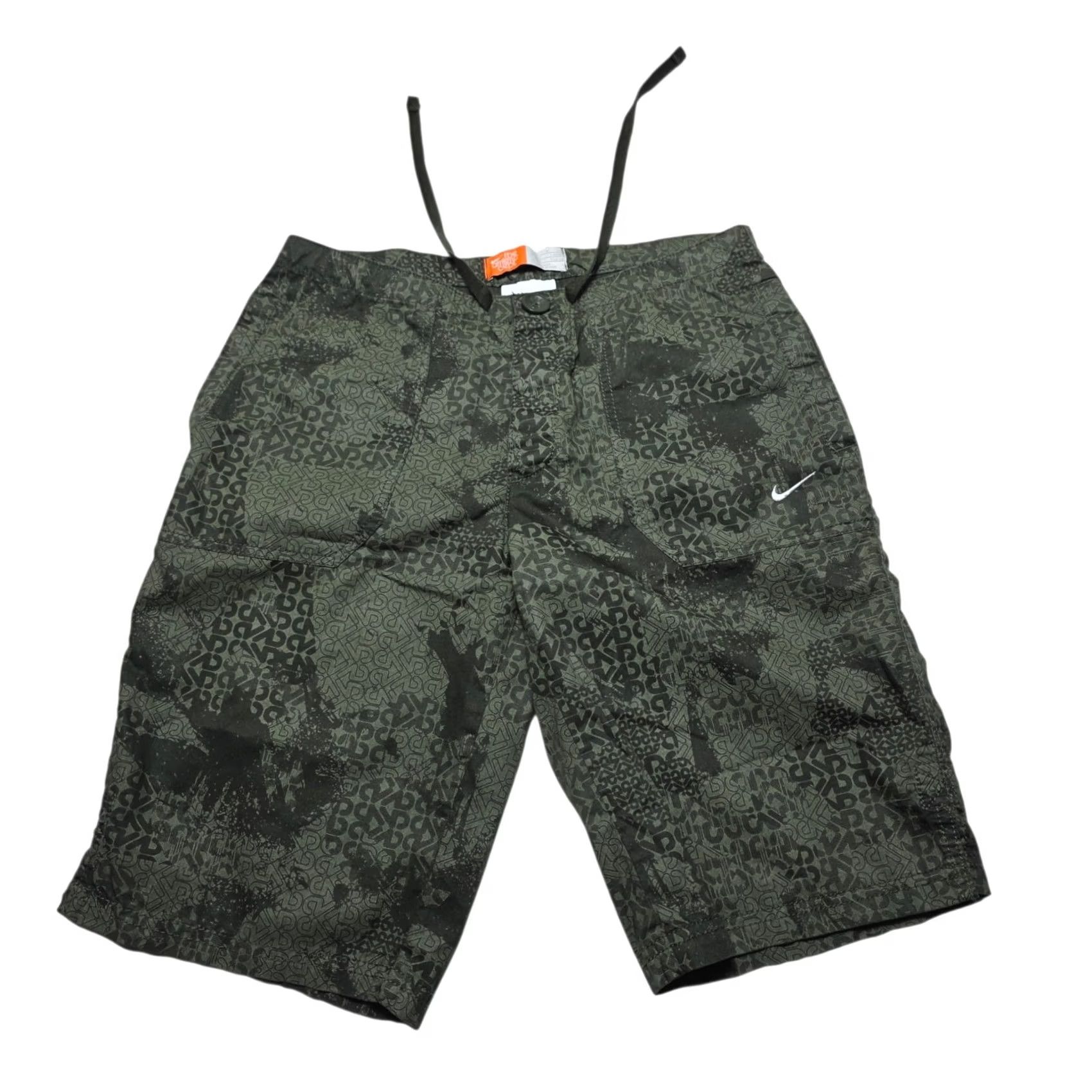 Nike VINTAGE Nike Athletic Department Women's Board Shorts Drawstring Y2k Small (4-6) Green Size 28" / US 6 / IT 42 - 2 Thumbnail