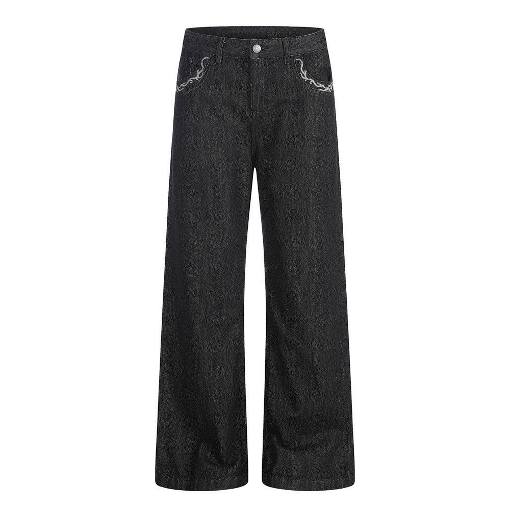 Japanese Brand Men's Vibe Loose-Fit Straight-Leg Street Denim Jeans Size US 32 / EU 48 - 1 Thumbnail