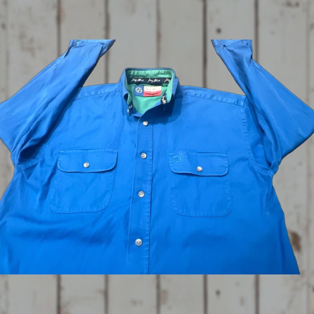 Wrangler Wrangler George Strait Cowboy Cut Shirt Men Blue Western L/S Plaid Button-Up Regular Fit Size US M / EU 48-50 / 2 - 1 Thumbnail