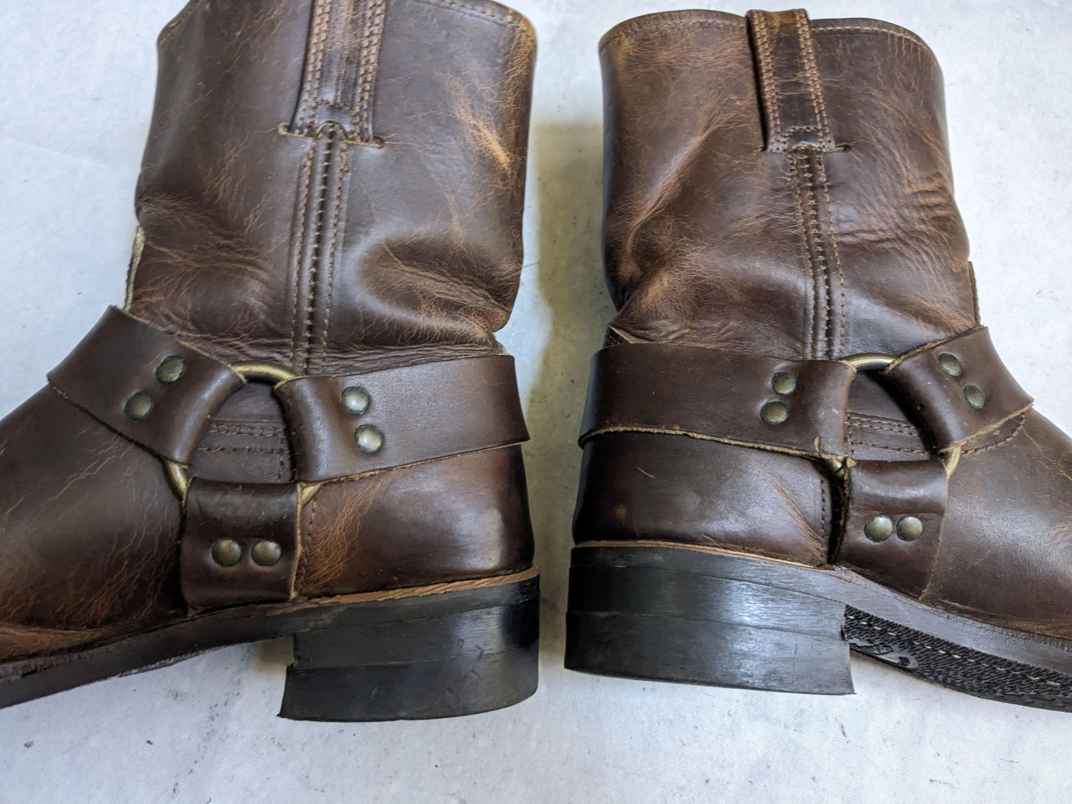 Frye Frye Harness Brown 9 M Leather Strap Buckle Size US 9 / EU 42 - 11 Thumbnail