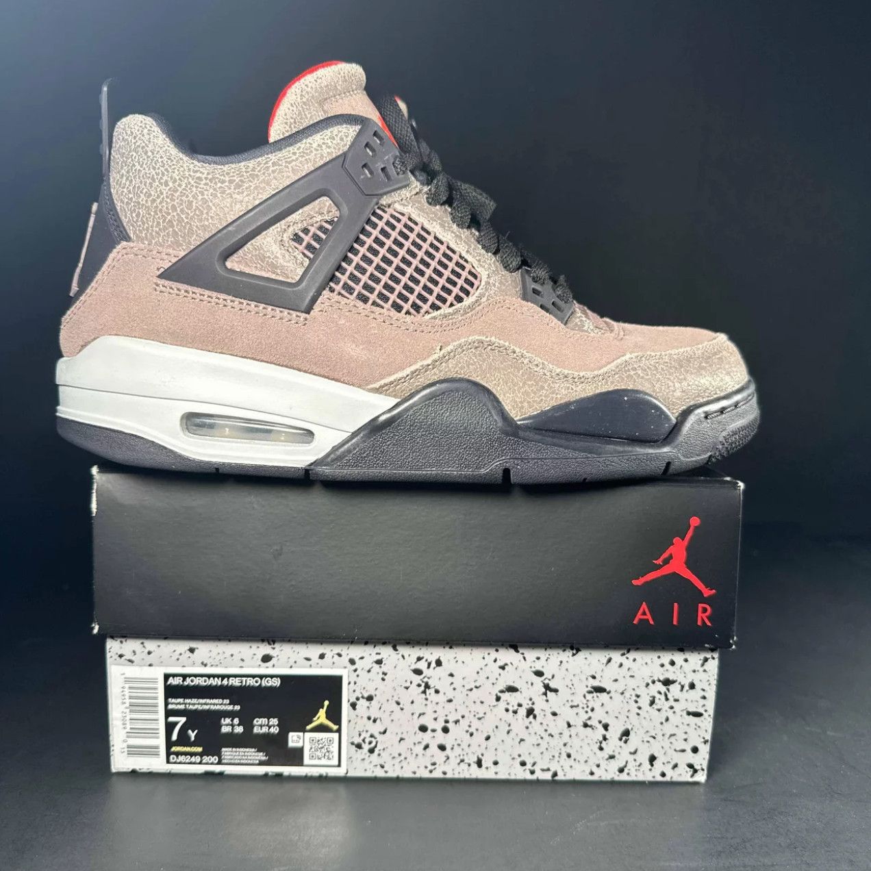 image of Size 7 - Air Jordan 4 Retro Gs 'taupe Haze' Sneakers in Brown, Men's