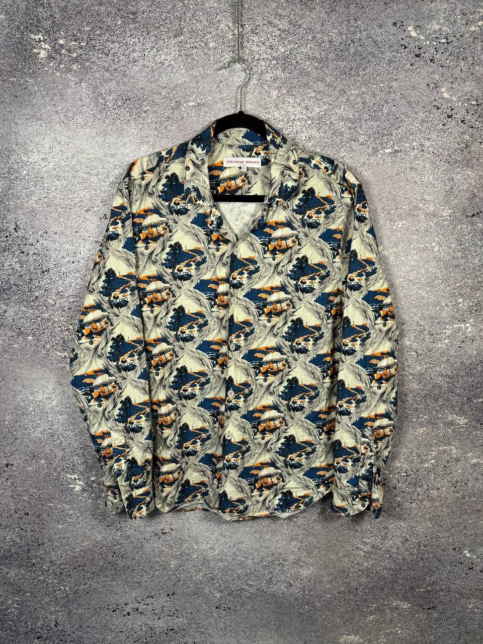Orlebar Brown Orlebar Brown Shirt Men's Large Alloy Aqua Giles Print Size US L / EU 52-54 / 3 - 1 Thumbnail