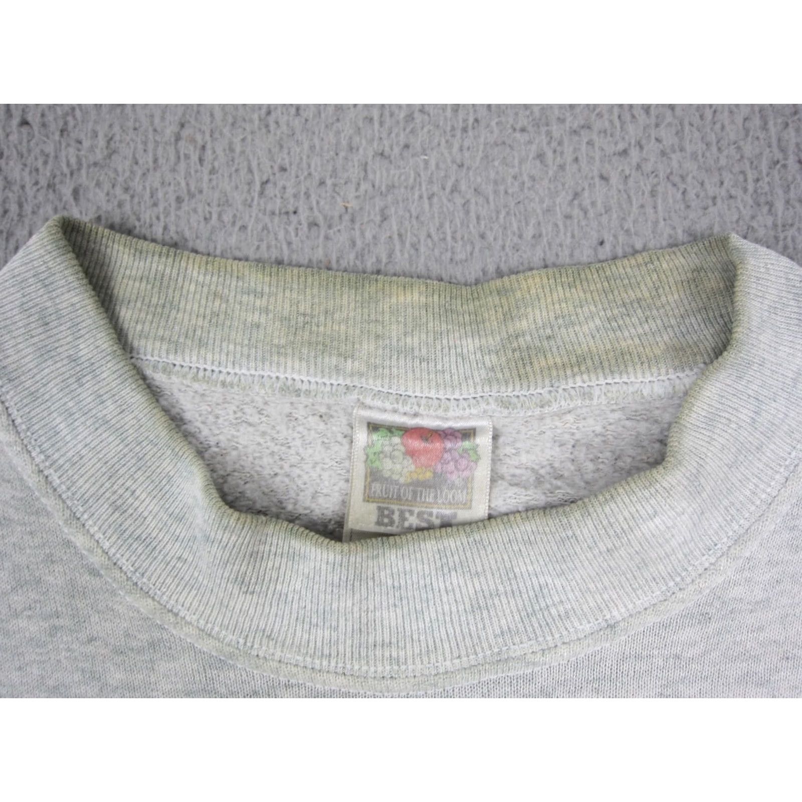 Fruit Of The Loom Vintage Fruit of the Loom Sweatshirt Mens L Gray 90s Cropped? Size US L / EU 52-54 / 3 - 7 Thumbnail