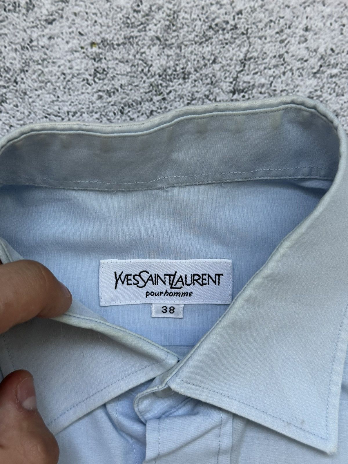 Yves Saint Laurent Vintage Yves Saint Laurent Shirts Sky Blue Logo Size US M / EU 48-50 / 2 - 10 Thumbnail