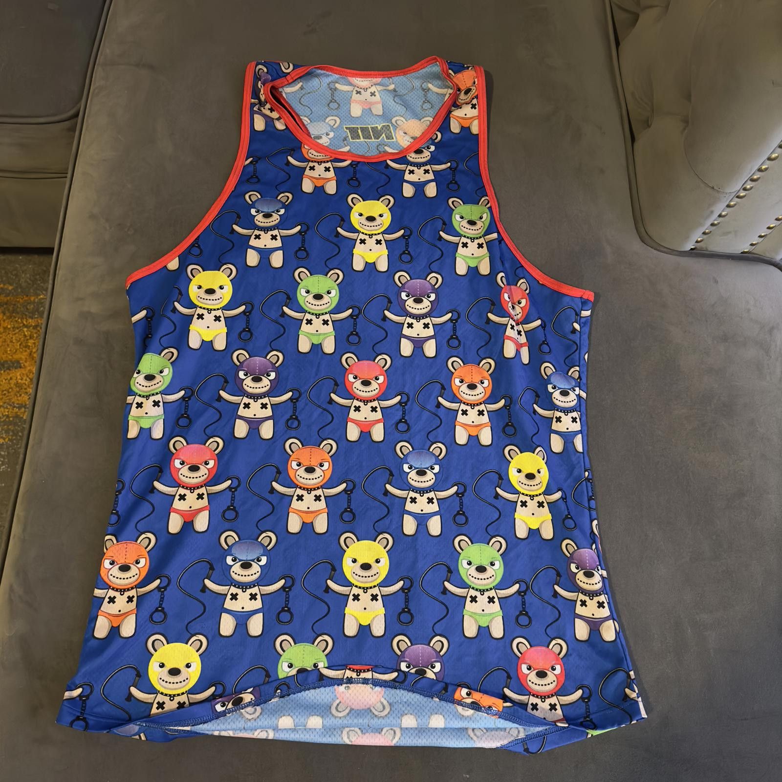 Designer Colorful Bear Print Tank Top - Fun and Stylish Activewear Size US L / EU 52-54 / 3 - 1 Thumbnail