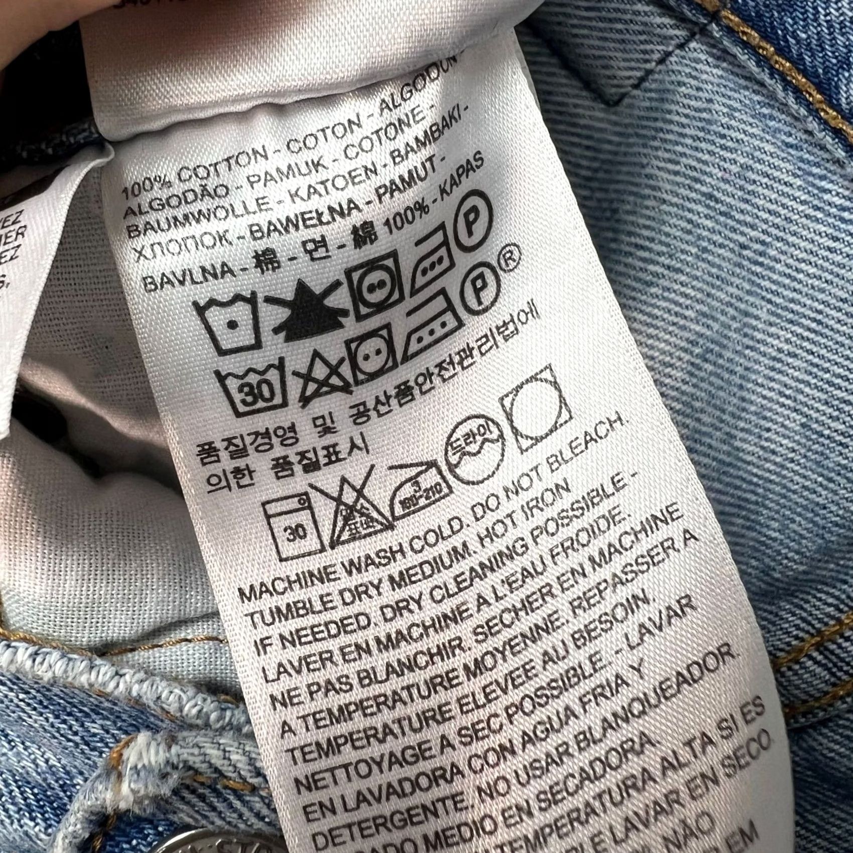 Levi's Levi's 501 Jeans Womens Size 25 Button-Fly Light Wash Distressed Regular 27 In Inseam Blue Cotton Denim Jeans Size 42" / US 20 - 4 Thumbnail