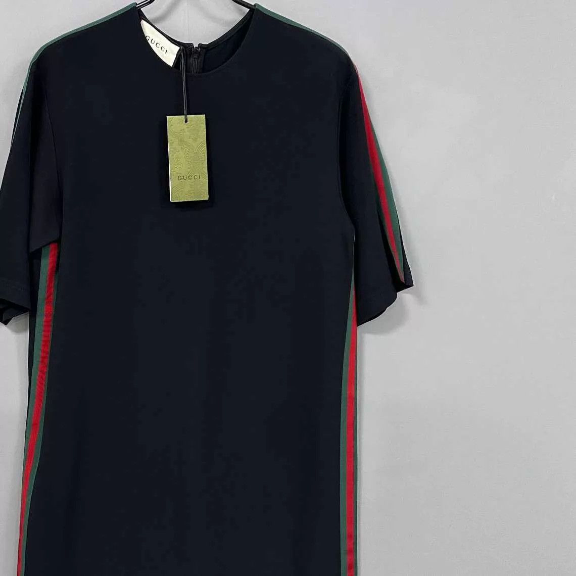 Gucci GUCCI women's red & green webbing dress 42 Size M / US 6-8 / IT 42-44 - 2 Thumbnail