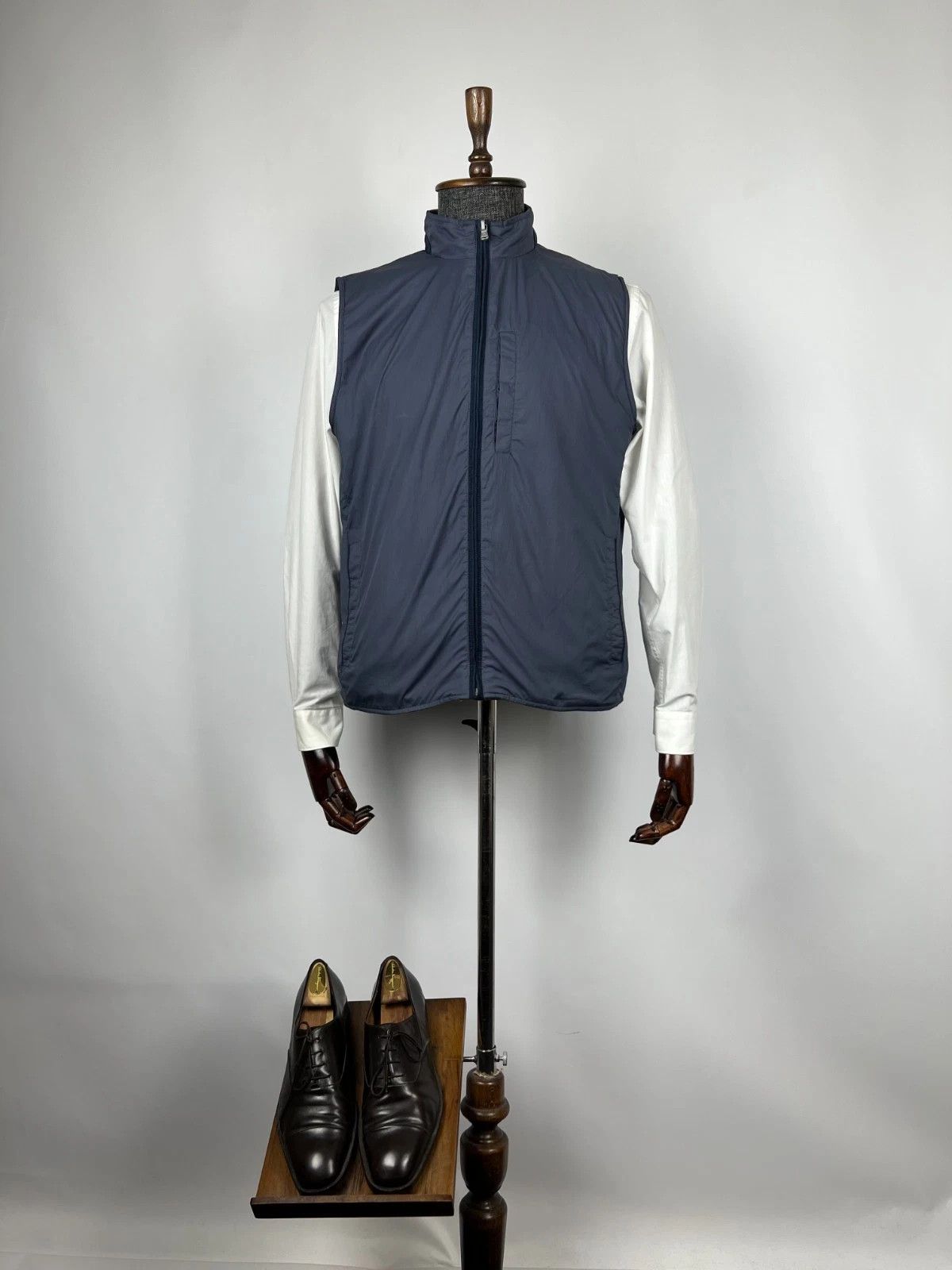 Hackett London Navy Blue Shower Resistant Nylon Gilet Vest