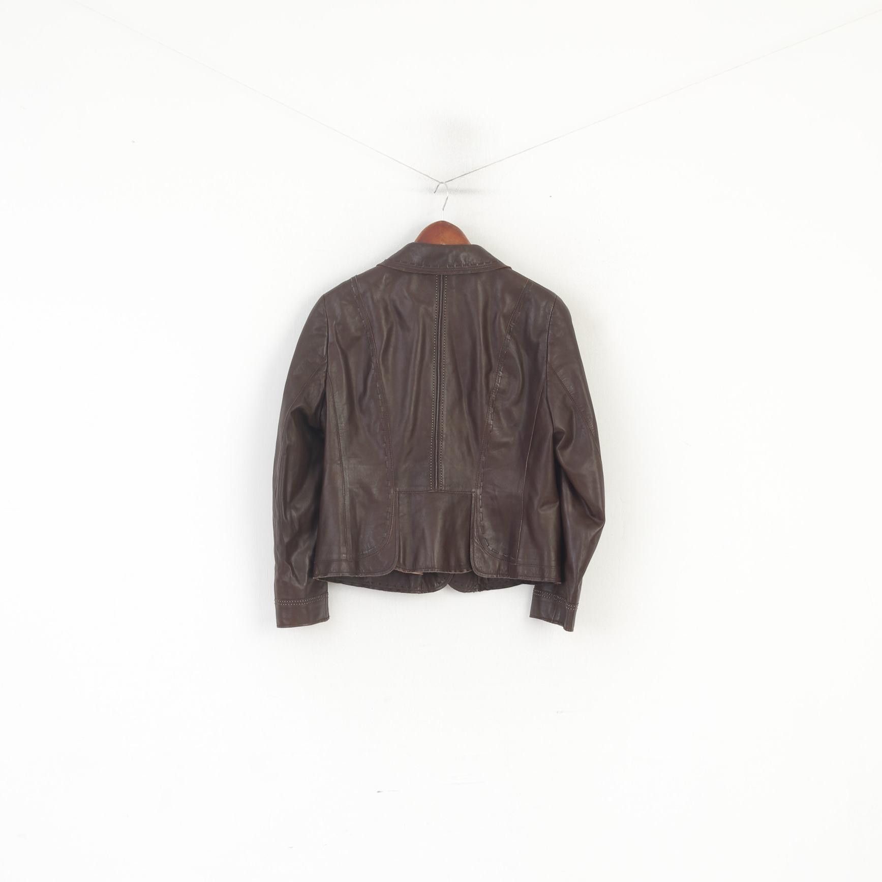 Vintage Madeleine Women 14 40 M Leather Jacket Brown Boho 6395 Size M / US 6-8 / IT 42-44 - 8 Thumbnail