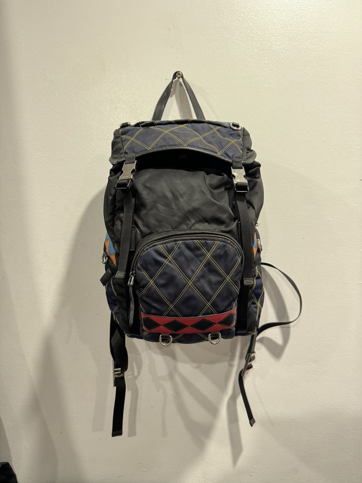 Prada PRADATessuto Nylon Impunturato DoubleBuckle Backpack Baltico Size ONE SIZE - 3 Thumbnail