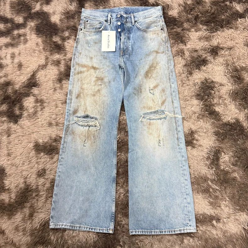 Acne Studios acne studios size 29/30 2021M Mud-dyed Ripped Jeans Size US 29 - 1 Thumbnail