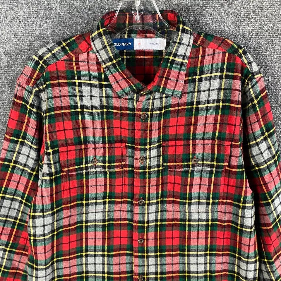 Old Navy Old Navy Flannel Shirt Men's Medium Plaid Regular Fit Size US M / EU 48-50 / 2 - 2 Thumbnail
