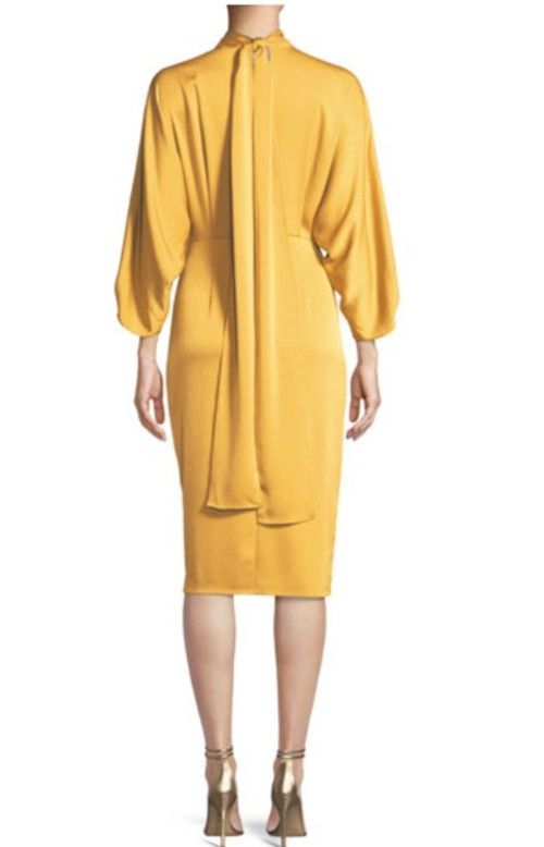 Diane von Furstenberg Diane von Furstenberg Yellow Draped 4 Silky Deep V Neck Size S / US 4 / IT 40 - 4 Thumbnail