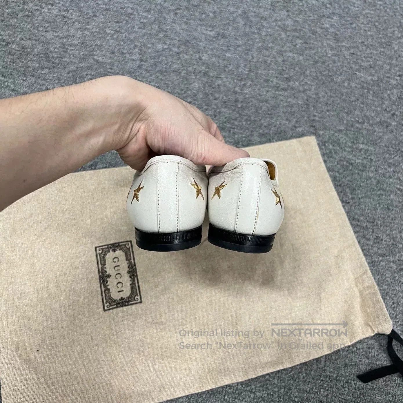Gucci Gucci White Embroidered Bee Star Loafers. Size US 5.5 / IT 35.5 - 4 Thumbnail