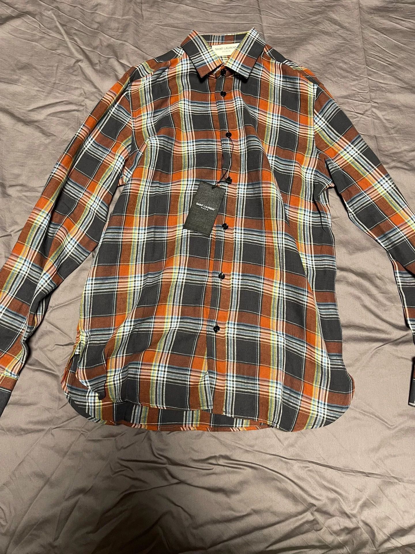 Saint Laurent Paris saint laurent plaid long sleeve shirt. Size US S / EU 44-46 / 1 - 1 Thumbnail