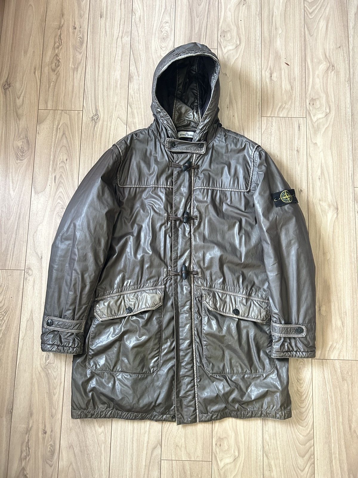 image of Stone Island Mussola Gommata Parka in Khaki, Men's (Size XL)