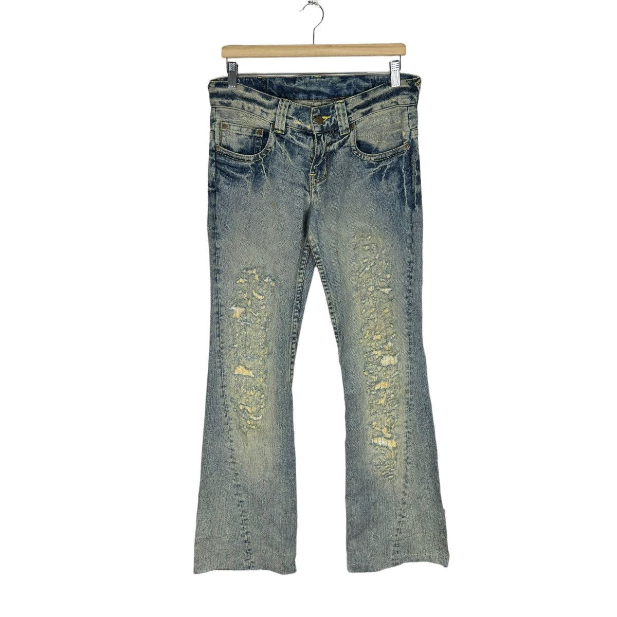 Tornado Mart ⚡️TORNADO MART JAPAN FLARE DISTRESS STYLE DENIM JEANS PANTS Size US 32 / EU 48 - 1 Thumbnail