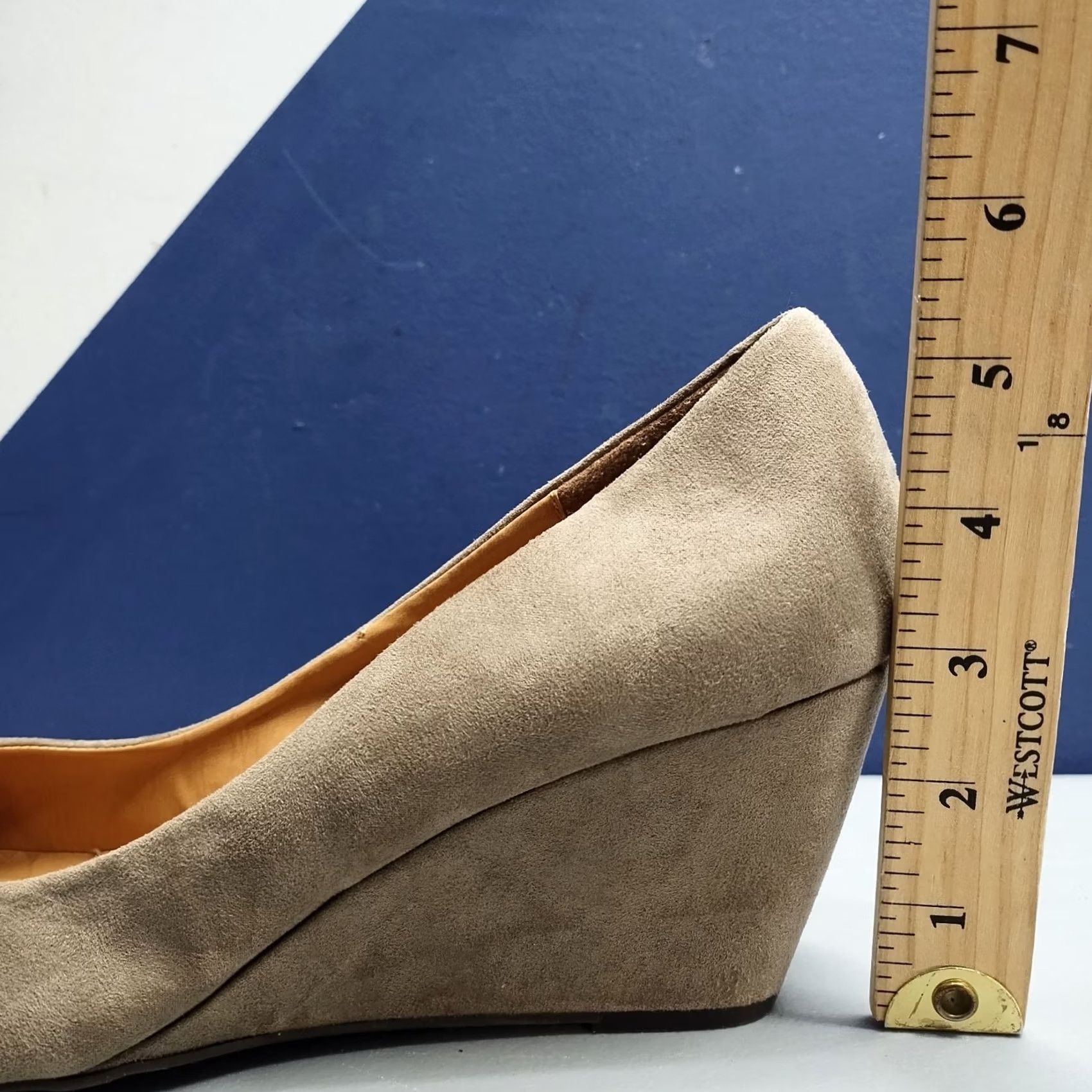 Vintage CL by Laundry Nima Wedge Pumps Womens Size 11 Brown Suede Almond Toe Slip On Shoes Size US 11 / IT 41 - 8 Thumbnail