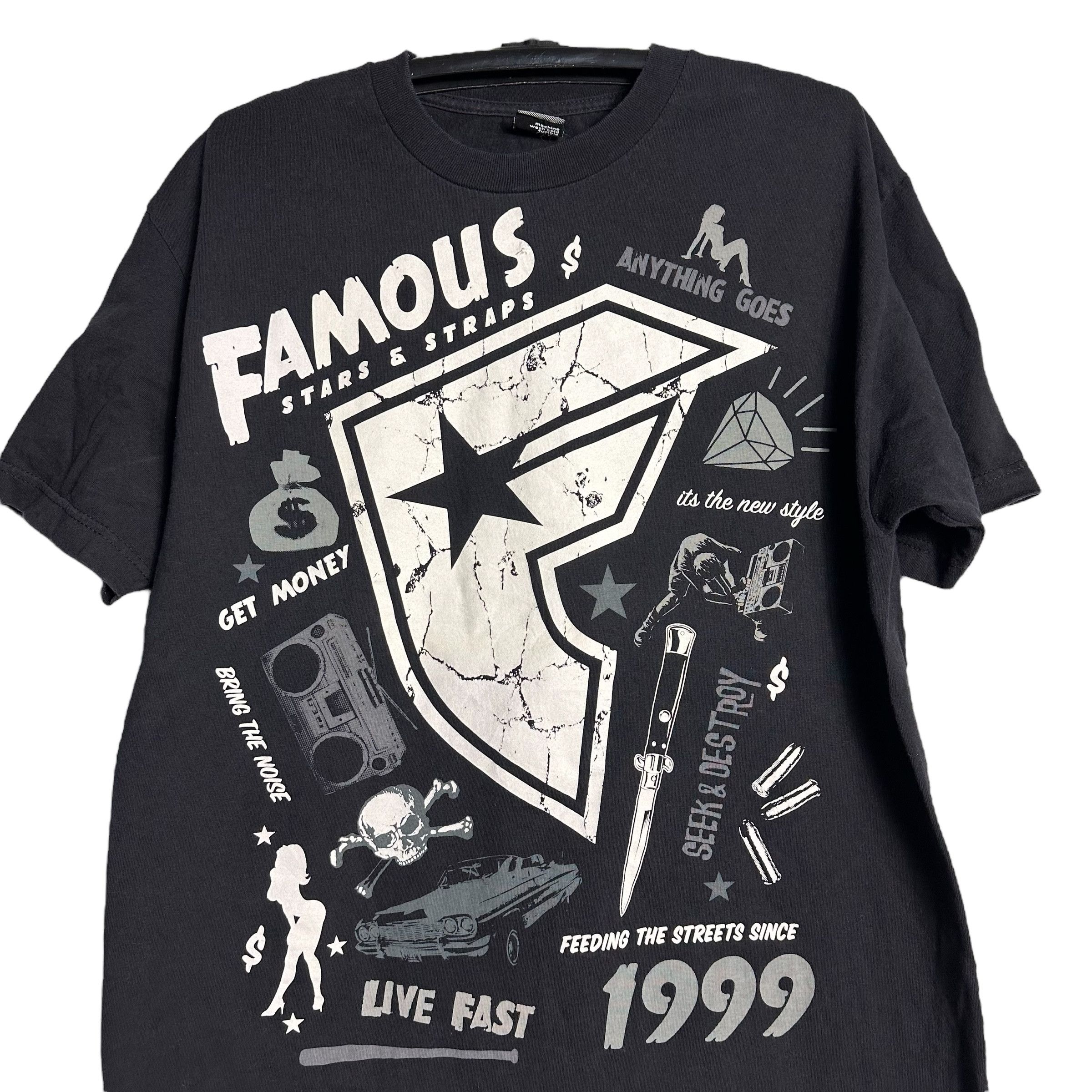 Famous Stars And Straps 🔥RARE🔥Vintage 90s Famous Stars & Straps OVP T-shirt Size US L / EU 52-54 / 3 - 2 Thumbnail