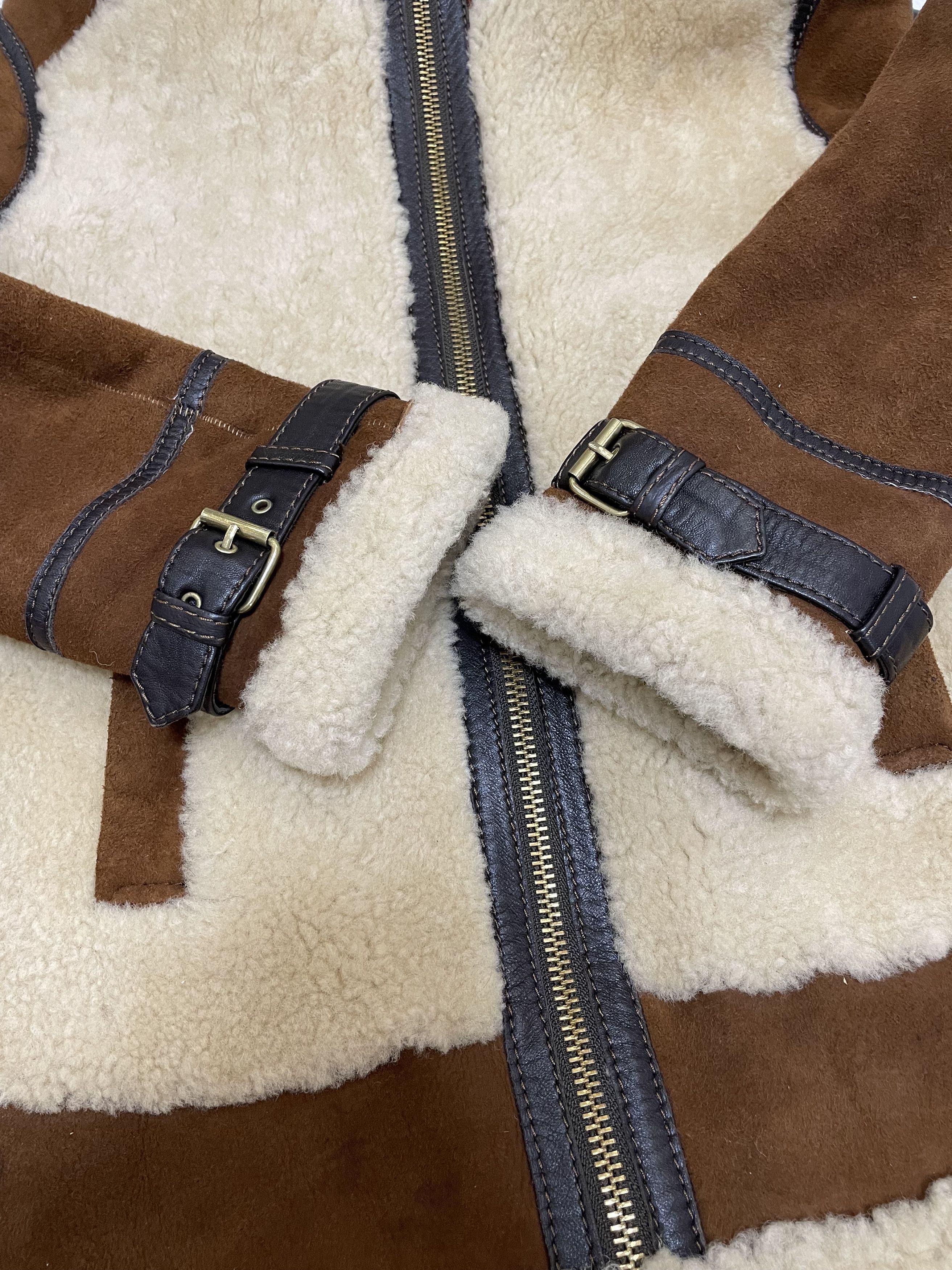 Massimo Dutti MASSIMO DUTTI Aviator Fur Shearling Bomber Jacket Sheepskin Size M / US 6-8 / IT 42-44 - 17 Thumbnail