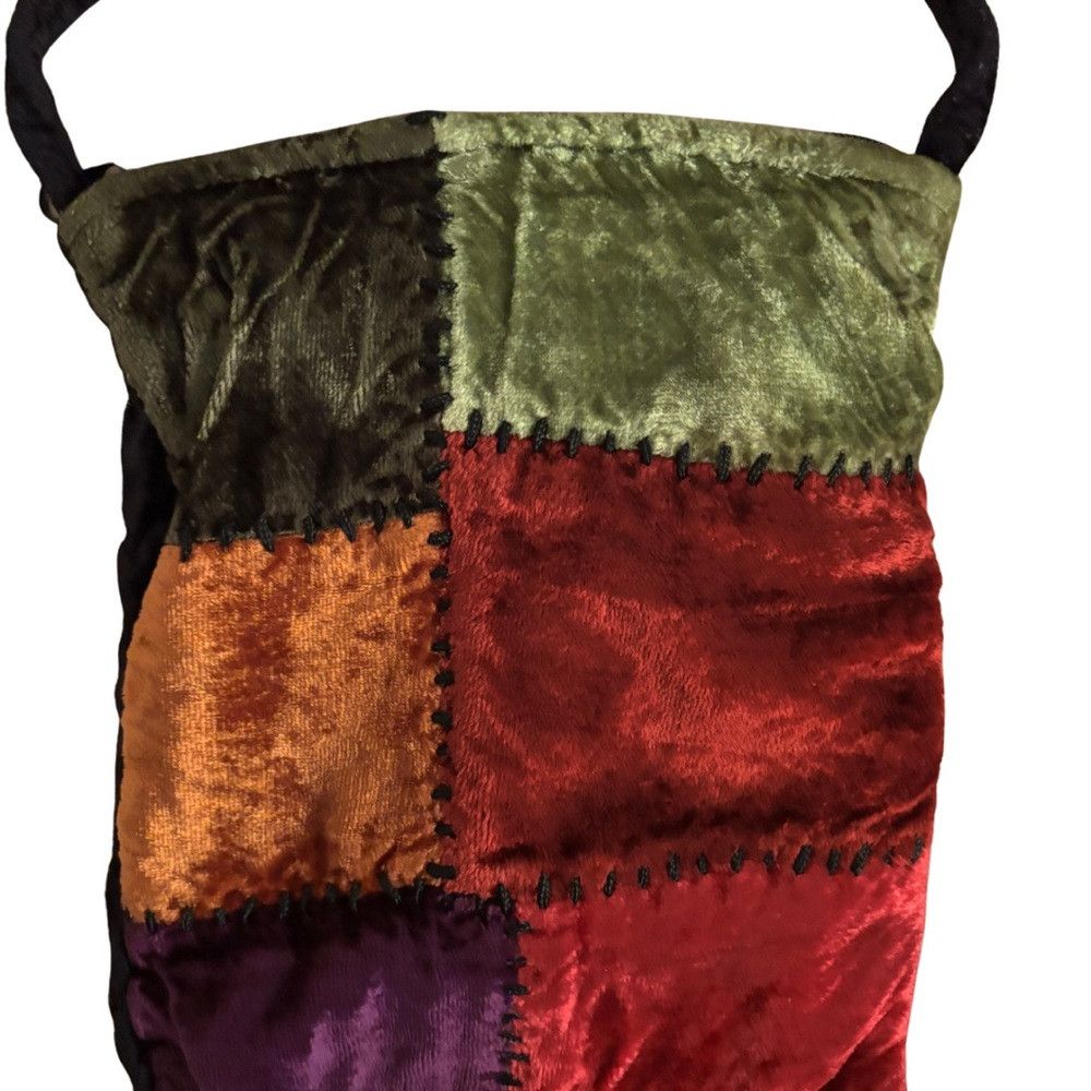 Vintage Vintage Patchwork Velvet Crossbody Bag Size ONE SIZE - 2 Thumbnail