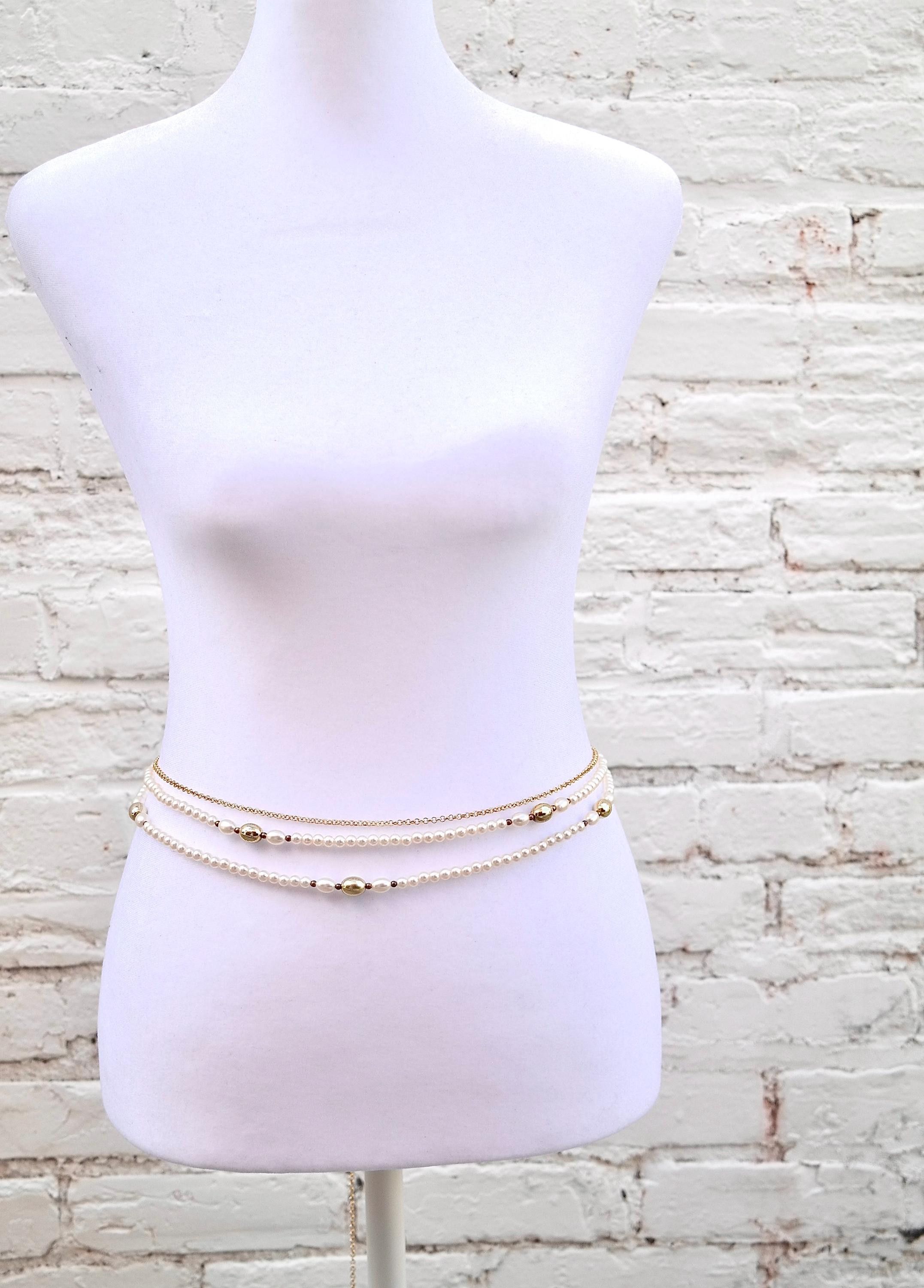 Handmade Pearl & Gold Waist Chain Size ONE SIZE - 3 Thumbnail