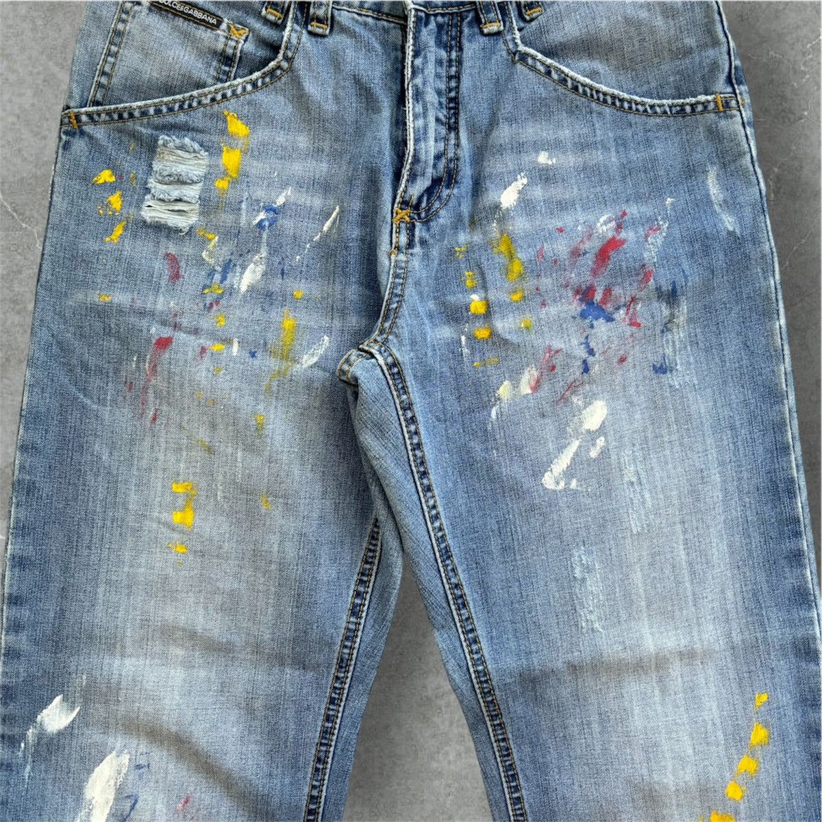 Dolce & Gabbana Dolce & Gabbana Paint Splatter Jeans Size 27" / US 4 / IT 40 - 6 Thumbnail