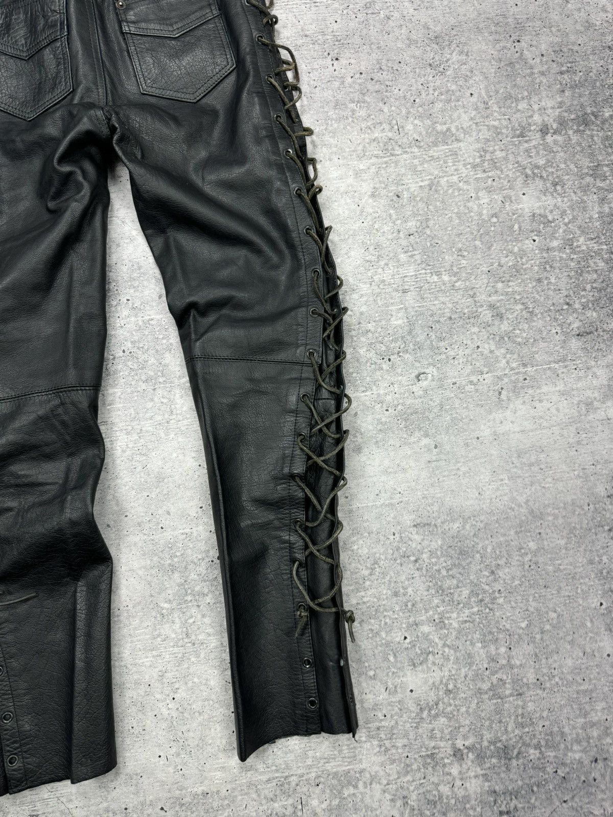 Genuine Leather × Vintage Vintage 90’s Y2K Style Casual Cowboy Genuine Leather Pants Size US 30 / EU 46 - 19 Thumbnail