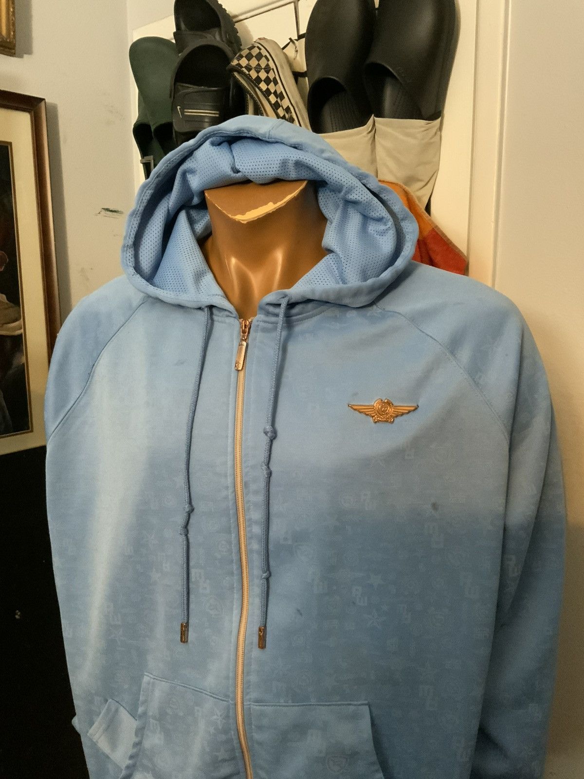 Rocawear × Vintage Vintage Y2K 2000s Rocawear Denim Flight Wings Zip Hoodie Size US XL / EU 56 / 4 - 15 Thumbnail
